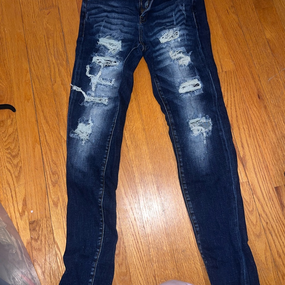 KanCan Dark Blue Distressed Skinny Jeans